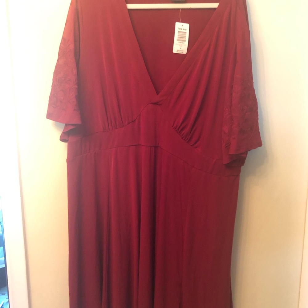 Torrid red lace skater dress